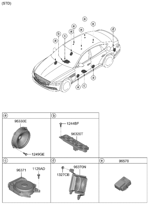 2023 Hyundai Genesis G80 Speaker Diagram 1