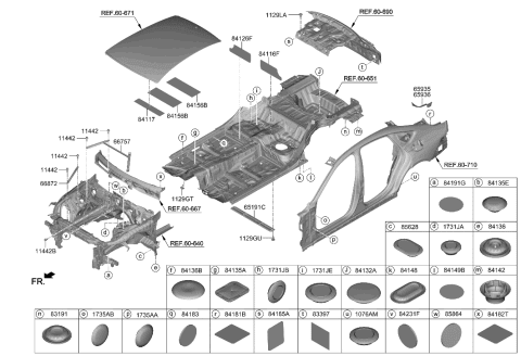 2023 Hyundai Genesis G80 COVER-SIDE UPR,RH Diagram for 841B5-T1001