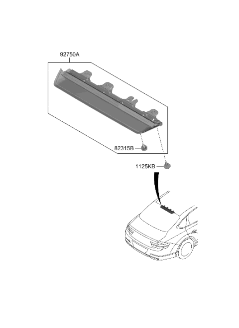 2023 Hyundai Genesis G80 High Mounted Stop Lamp Diagram