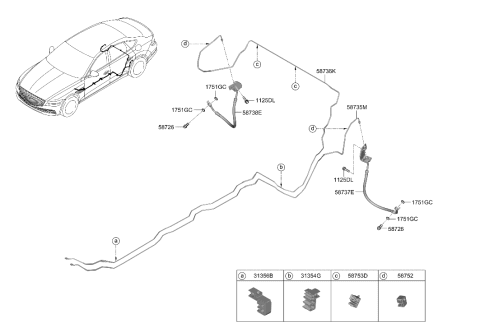 2022 Hyundai Genesis G80 Brake Fluid Line Diagram 2