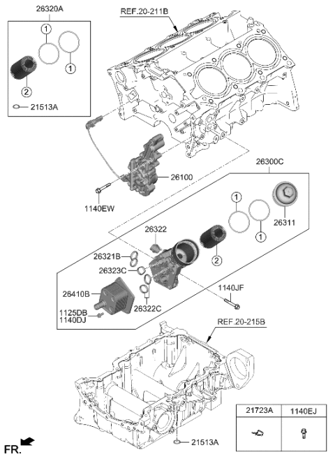 2023 Hyundai Genesis G80 Front Case & Oil Filter Diagram 2