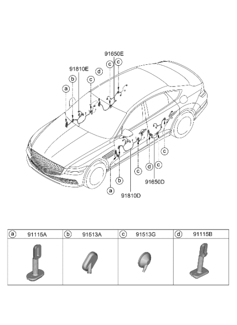 2023 Hyundai Genesis G80 Door Wiring Diagram