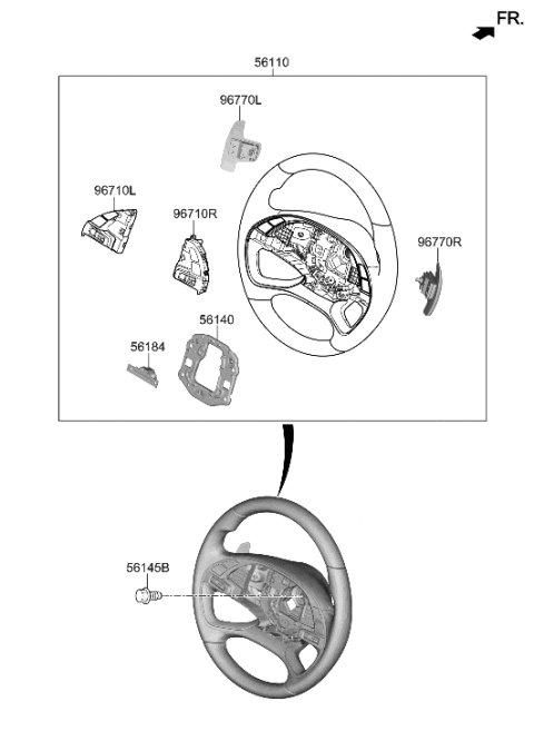 2021 Hyundai Genesis G80 Steering Wheel Diagram 1