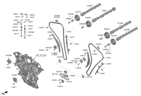 2023 Hyundai Genesis G80 CAMSHAFT ASSY-EXHAUST,LH Diagram for 24200-3N101