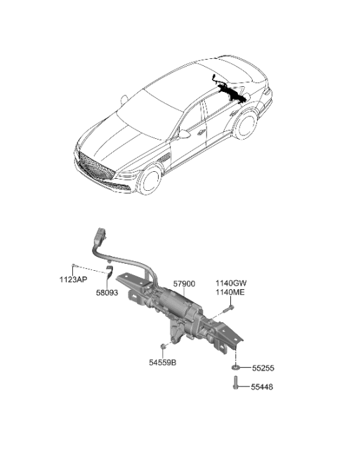 2021 Hyundai Genesis G80 Power Steering Gear Box Diagram 2