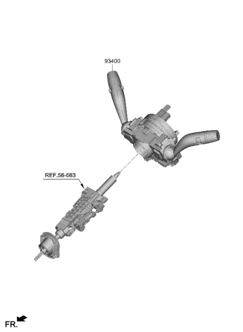 2006 Hyundai Azera SWITCH ASSY-MULTIFUNCTION Diagram for 934B2-T1550-4X