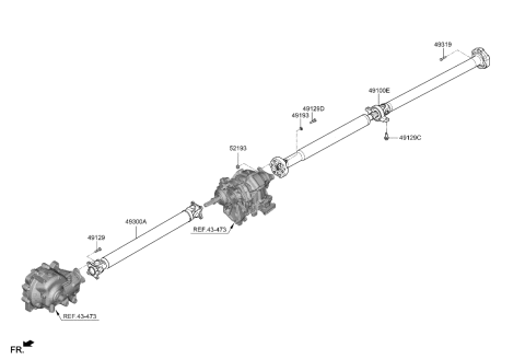 2022 Hyundai Genesis G80 Propeller Shaft Diagram