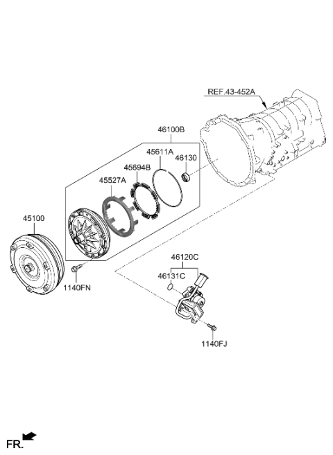 2022 Hyundai Genesis G80 Oil Pump & TQ/Conv-Auto Diagram 1