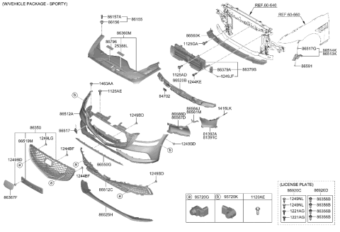 2023 Hyundai Genesis G80 Front Bumper Diagram 2