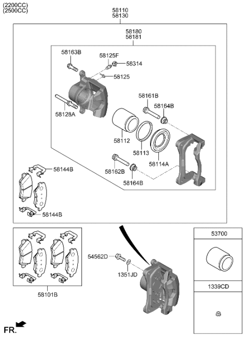 2006 Hyundai Azera Seal-Piston Diagram for 58113-M5000