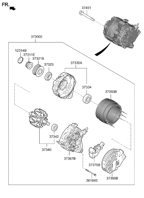 2021 Hyundai Genesis G80 Alternator Diagram 1