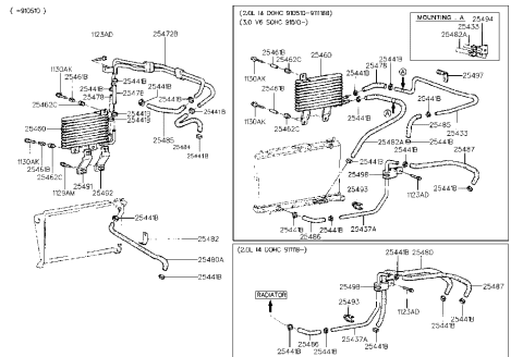1993 Hyundai Sonata Old Body Style Oil Cooling Diagram