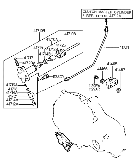 2011 Hyundai Equus Cylinder Kit-Clutch Release Diagram for 41710-33A20