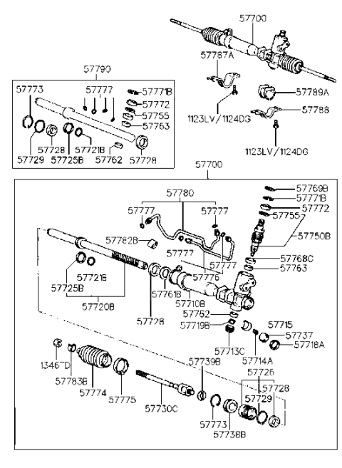 2010 Hyundai Equus Seal Kit-Power Steering Gear Diagram for 57790-33A00