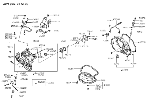 1992 Hyundai Sonata Auto Transmission Case Diagram 2