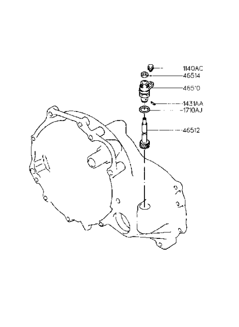 1990 Hyundai Sonata Speedometer Driven Gear (MTA) Diagram