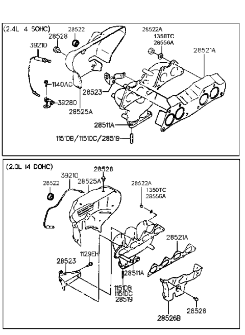 1988 Hyundai Sonata Exhaust Manifold Diagram 2