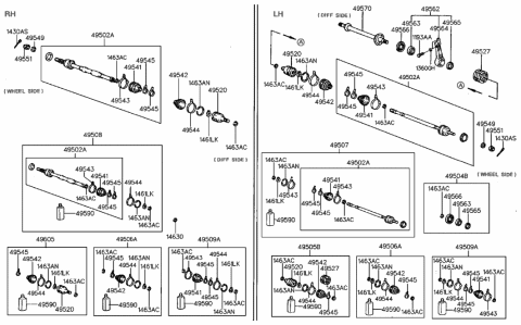 1989 Hyundai Sonata Drive Shaft (I4) Diagram 2