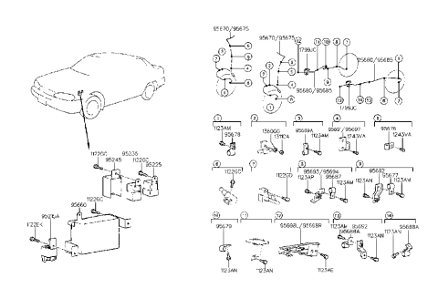 2007 Hyundai Entourage Clip-Abs Rear Wheel Diagram for 95687-36000