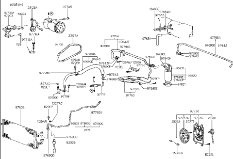 1991 Hyundai Sonata Air Conditioning Cooler Line Diagram 3