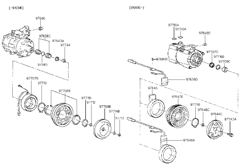 2011 Hyundai Equus PULLEY Assembly-Air Conditioning Compressor Diagram for 97643-33330