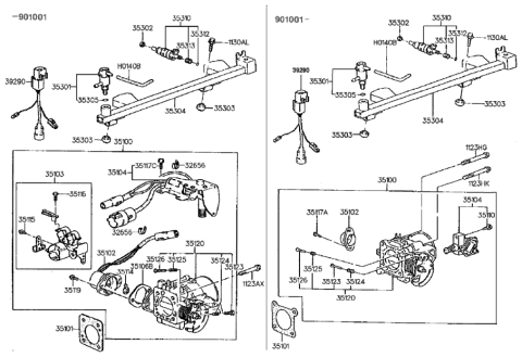 1992 Hyundai Sonata Throttle Body & Injector Diagram 4