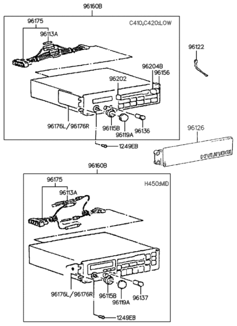1993 Hyundai Sonata Old Body Style Audio Diagram 1