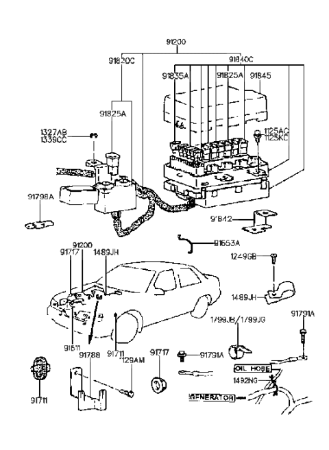 2008 Hyundai Entourage Diode(2P) Diagram for 91798-33000