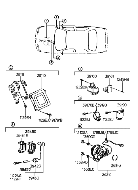 2007 Hyundai Entourage Resistor-W/Diode Diagram for 39170-32510