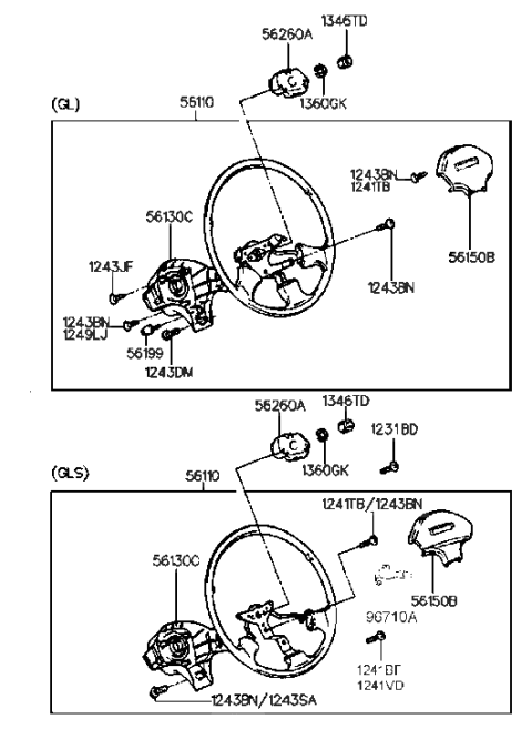 1991 Hyundai Sonata Steering Wheel Diagram 2