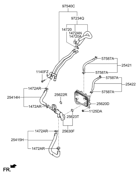 2019 Hyundai Santa Fe XL Oil Cooling Diagram