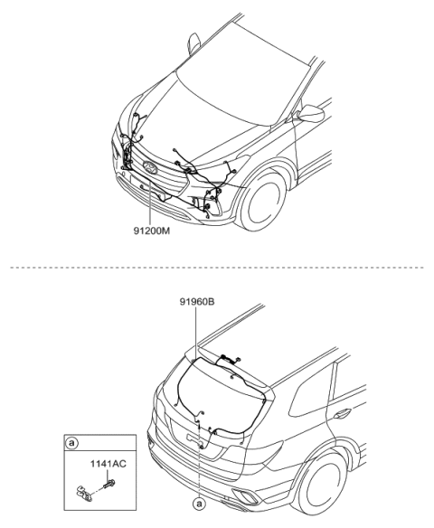 2017 Hyundai Santa Fe Wiring Assembly-Tail Gate Diagram for 91680-B8062