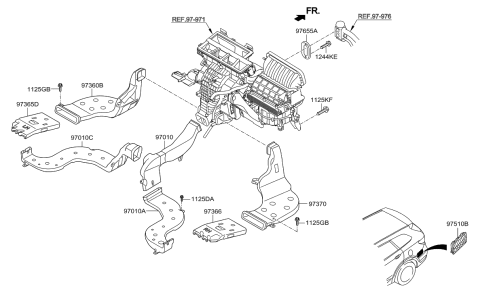 2017 Hyundai Santa Fe Heater System-Duct & Hose Diagram 1