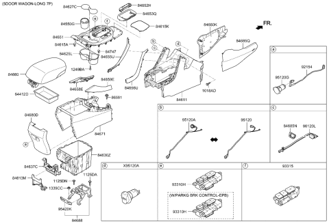 2018 Hyundai Santa Fe Console Diagram 1