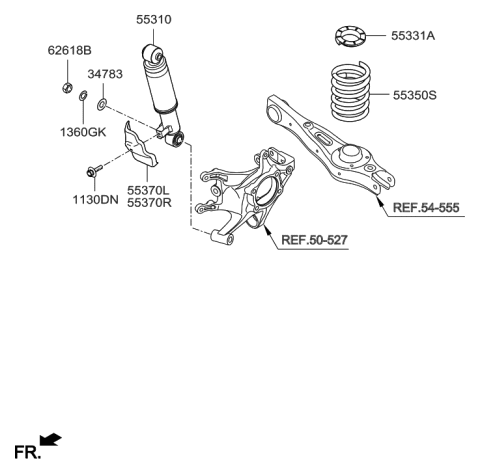 2016 Hyundai Santa Fe Rear Spring & Strut Diagram