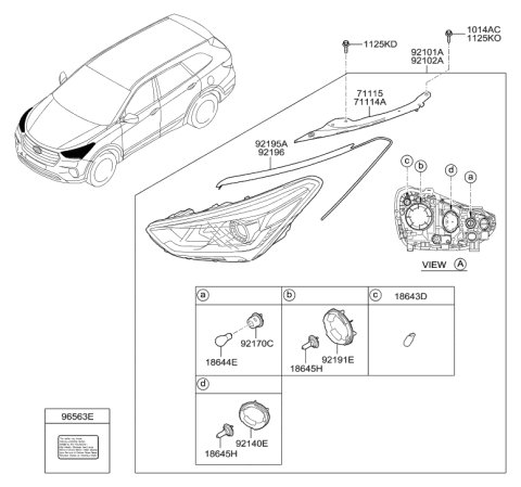 2017 Hyundai Santa Fe Head Lamp Diagram 1