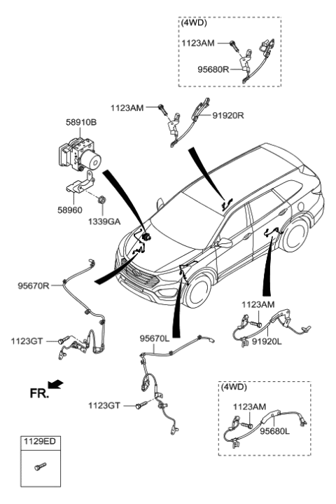 2019 Hyundai Santa Fe XL Anti-Lock Brake Pump Diagram for 58920-B8AC0