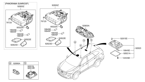 2019 Hyundai Santa Fe XL Room Lamp Diagram