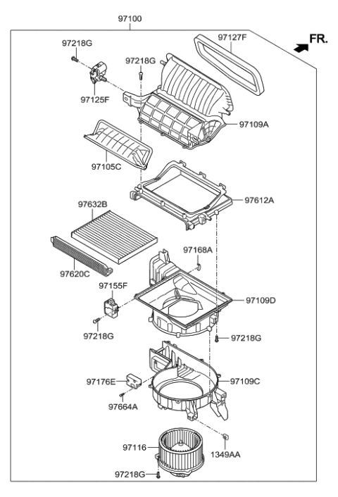 2019 Hyundai Santa Fe XL Heater System-Heater & Blower Diagram 2