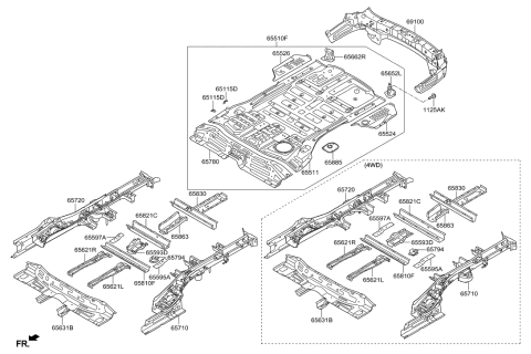 2016 Hyundai Santa Fe Floor Panel Diagram 1