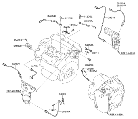 2019 Hyundai Santa Fe XL Electronic Control Diagram 1