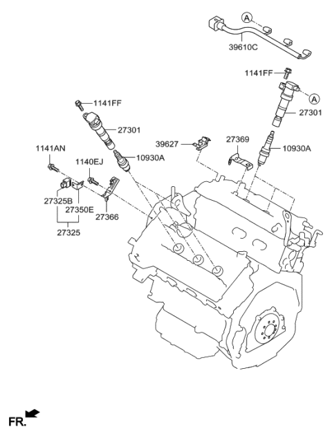 2019 Hyundai Santa Fe XL Spark Plug & Cable Diagram