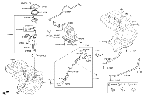 2019 Hyundai Santa Fe XL Fuel System Diagram