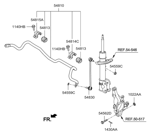 2019 Hyundai Santa Fe XL Front Suspension Control Arm Diagram