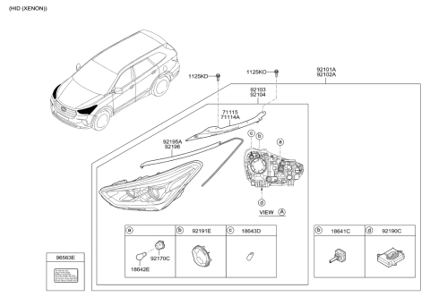 2016 Hyundai Santa Fe Ballast Assembly-Headlamp Diagram for 92190-3R900