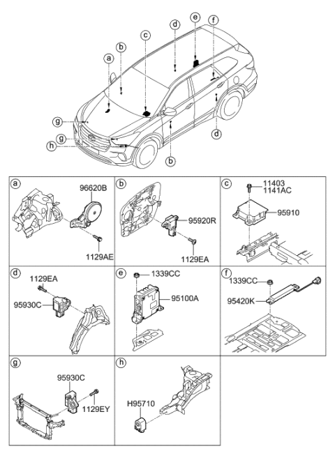 2017 Hyundai Sonata Module Assembly-Air Bag Control Diagram for 95910-B8880
