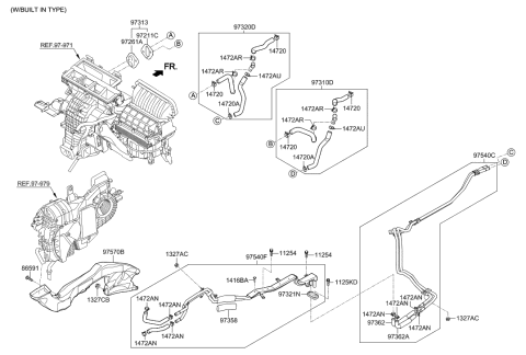 2019 Hyundai Santa Fe XL Heater System-Duct & Hose Diagram 2