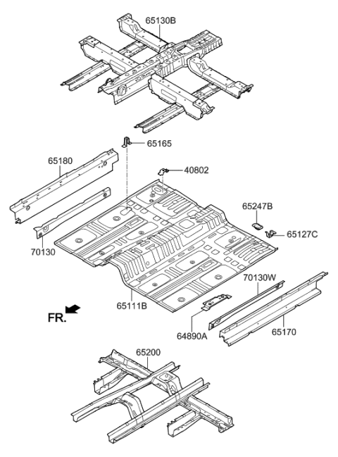 2015 Hyundai Sonata Panel-Center Floor Diagram for 65111-2W000