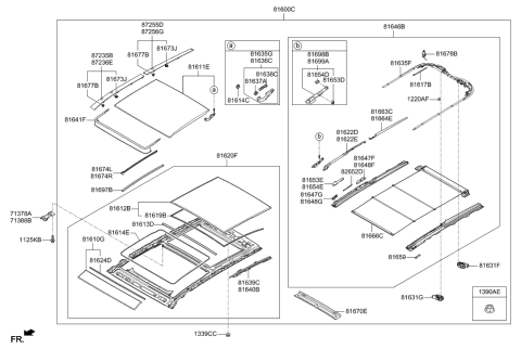 2015 Hyundai Sonata Front Winding Guide-Panorama Roof,RH Diagram for 81644-D9000