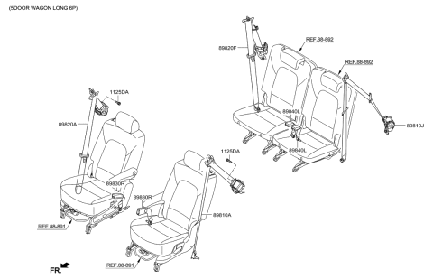 2016 Hyundai Santa Fe Rear Seat Belt Diagram 2